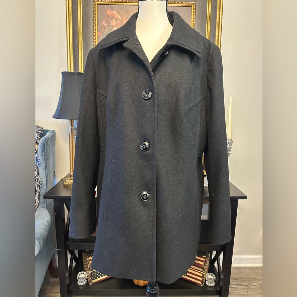 XL London Fog Classic Black Pea Coat